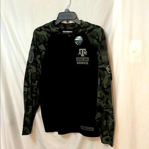 Colosseum Black Camouflage Long Sleeve  Texas A&M Shirt Size Mens Medium